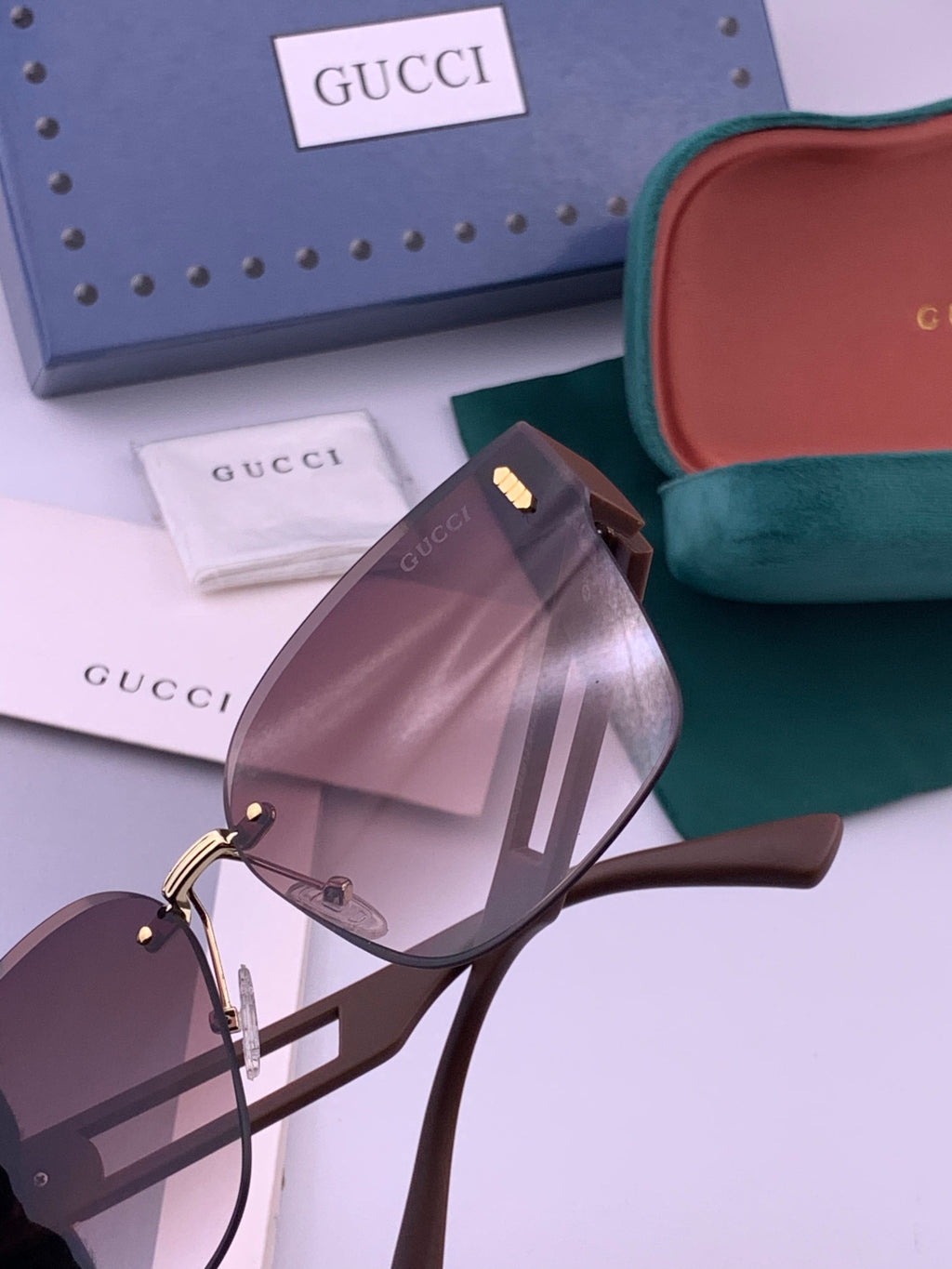 Gucci G3101 Square Brown Lens Sunglasses for Men & Women - detail image 5
