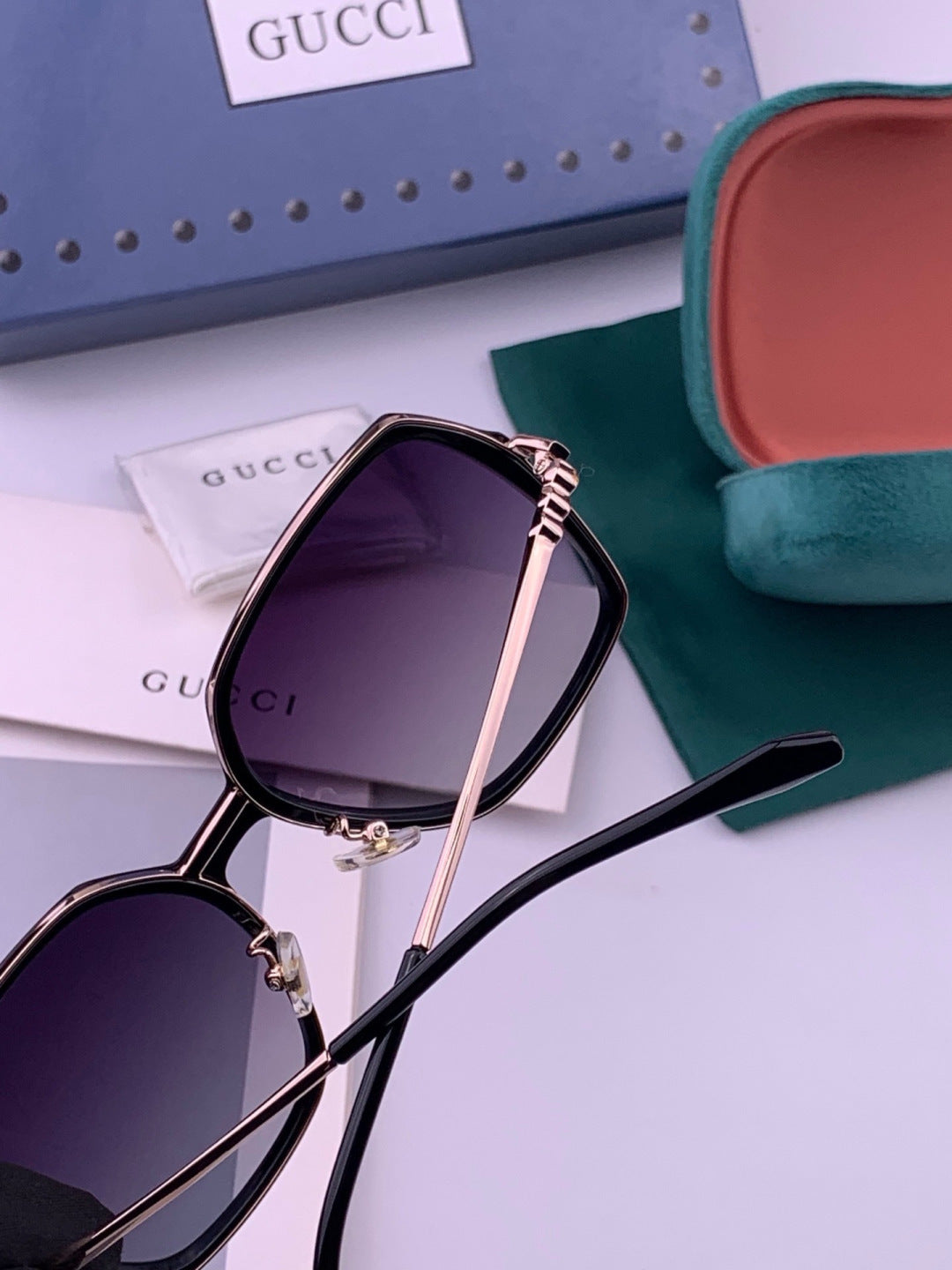 Gucci G6640 Polarized Round Red Lens Sunglasses for Women - 493326 - detail image 4
