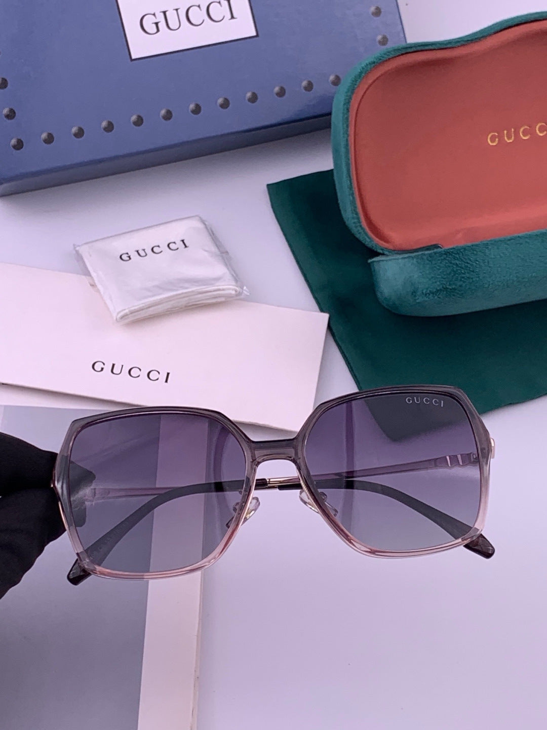 Gucci G6640 Polarized Round Red Lens Sunglasses for Women
