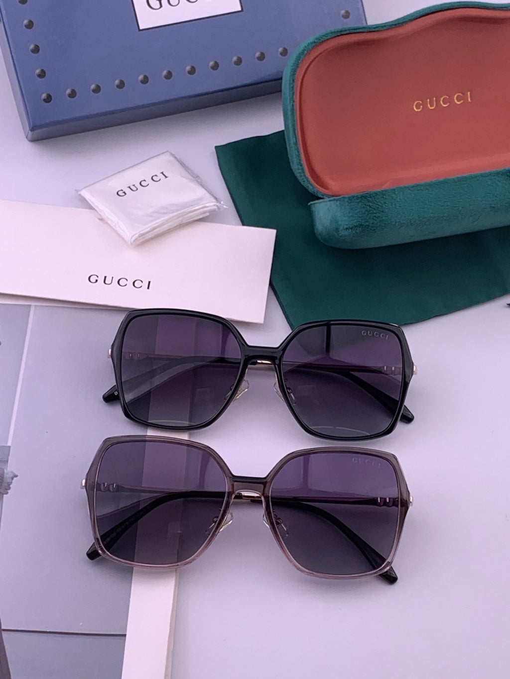 Gucci G6640 Polarized Round Red Lens Sunglasses for Women - detail image 8