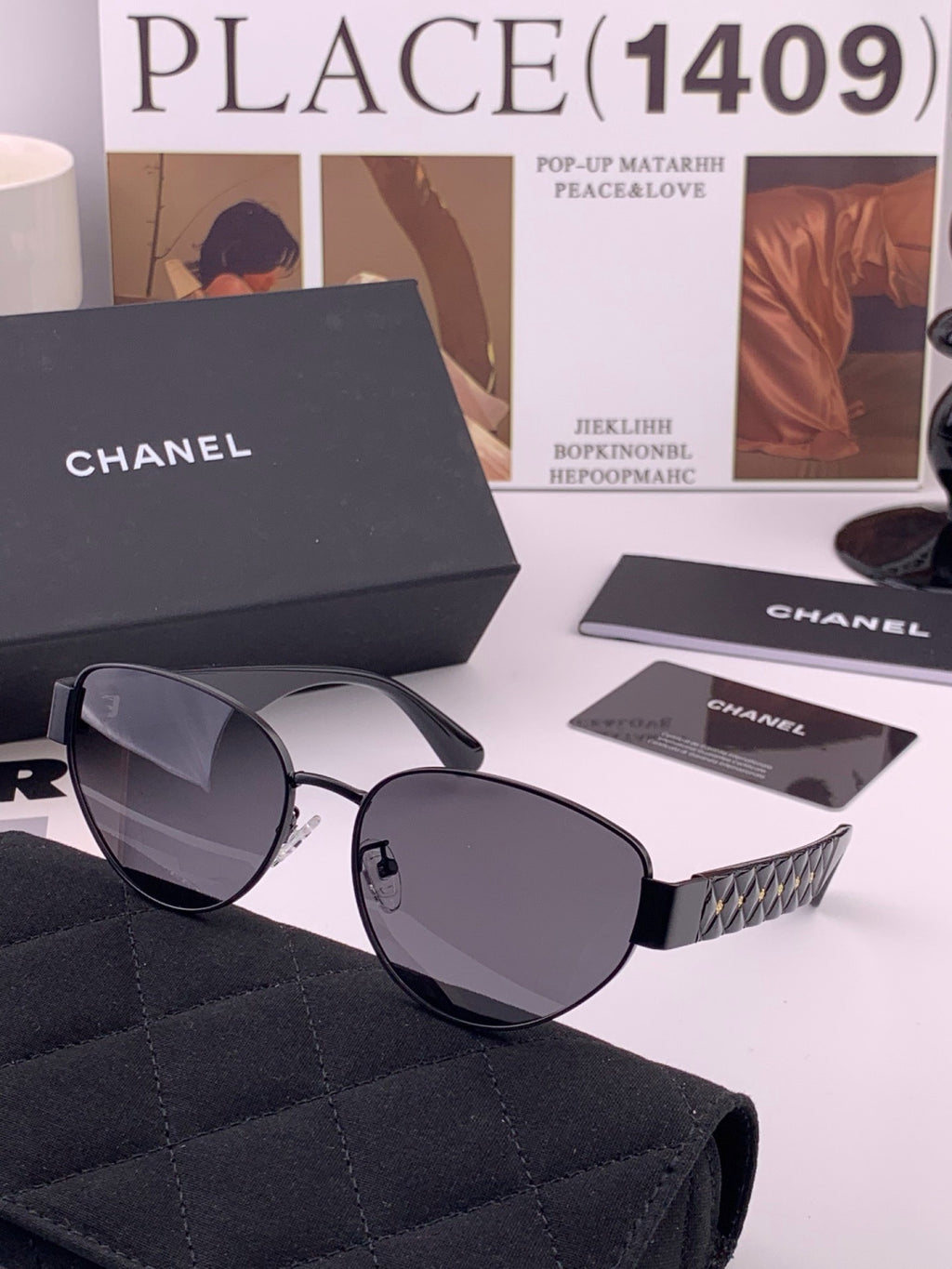 Chanel CH65910 Polarized Fashion Black Lens Sunglasses for Women - detail image 5