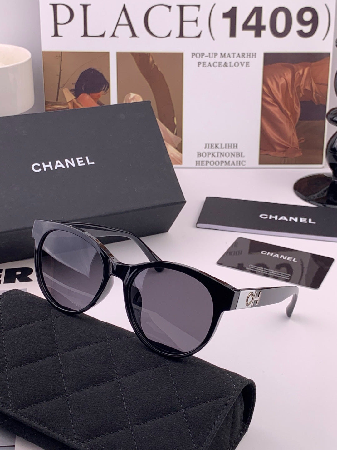 Chanel CH1787 Polarized Round Pink Lens Sunglasses for Women - detail image 3
