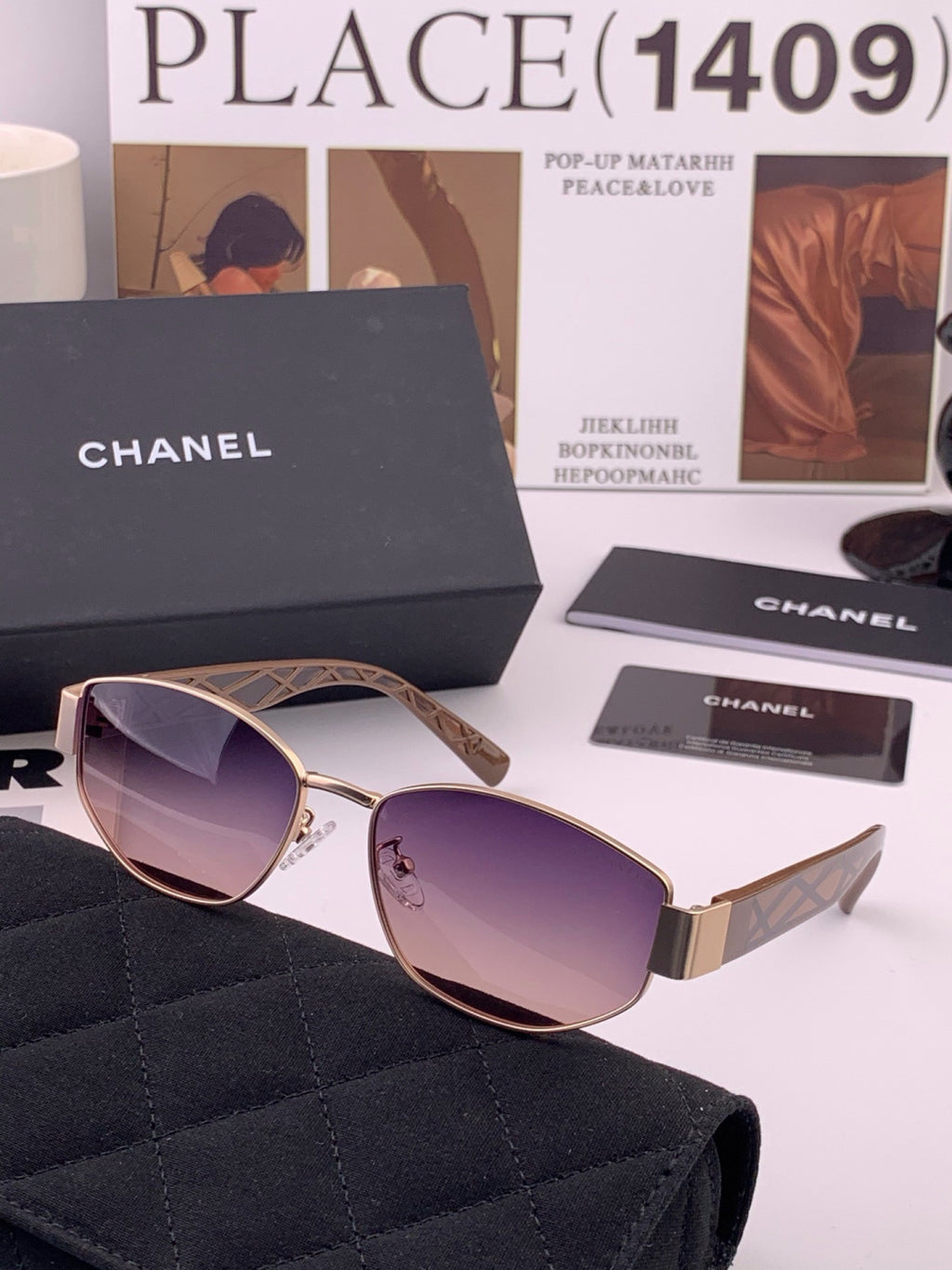 Chanel CH29510 Polarized Fashion Blue Lens Sunglasses for Women - detail image 5