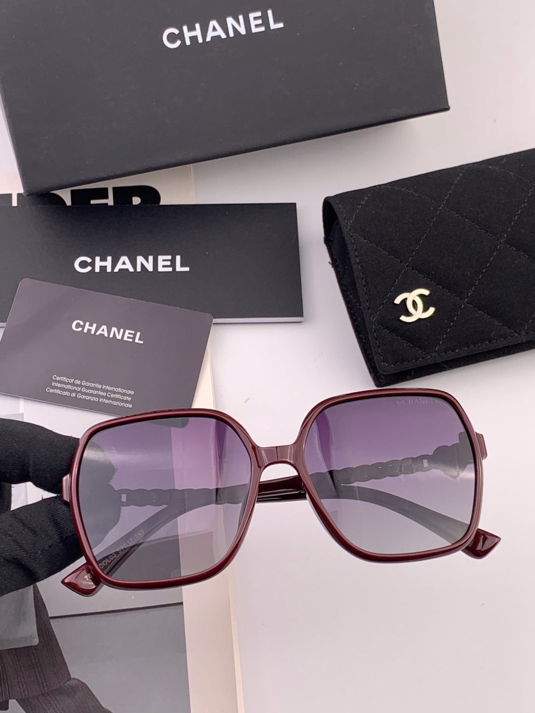 Chanel CH4787 Polarized Square Gold Lens Sunglasses for Women