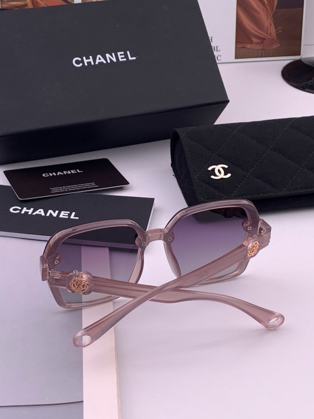 Chanel CH9788 Polarized Oversized Purple Lens Sunglasses for Men & Women - detail image 7