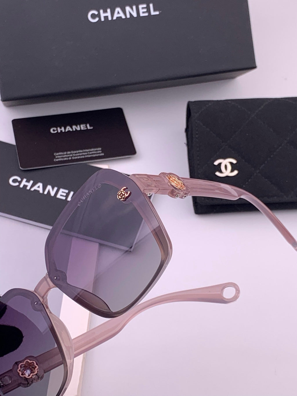 Chanel CH9788 Polarized Oversized Purple Lens Sunglasses for Men & Women - detail image 3
