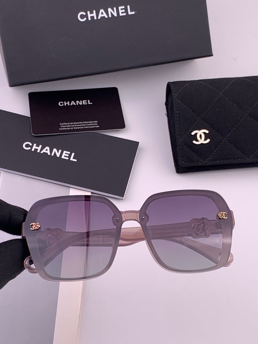 Chanel CH9788 Polarized Oversized Purple Lens Sunglasses for Men & Women