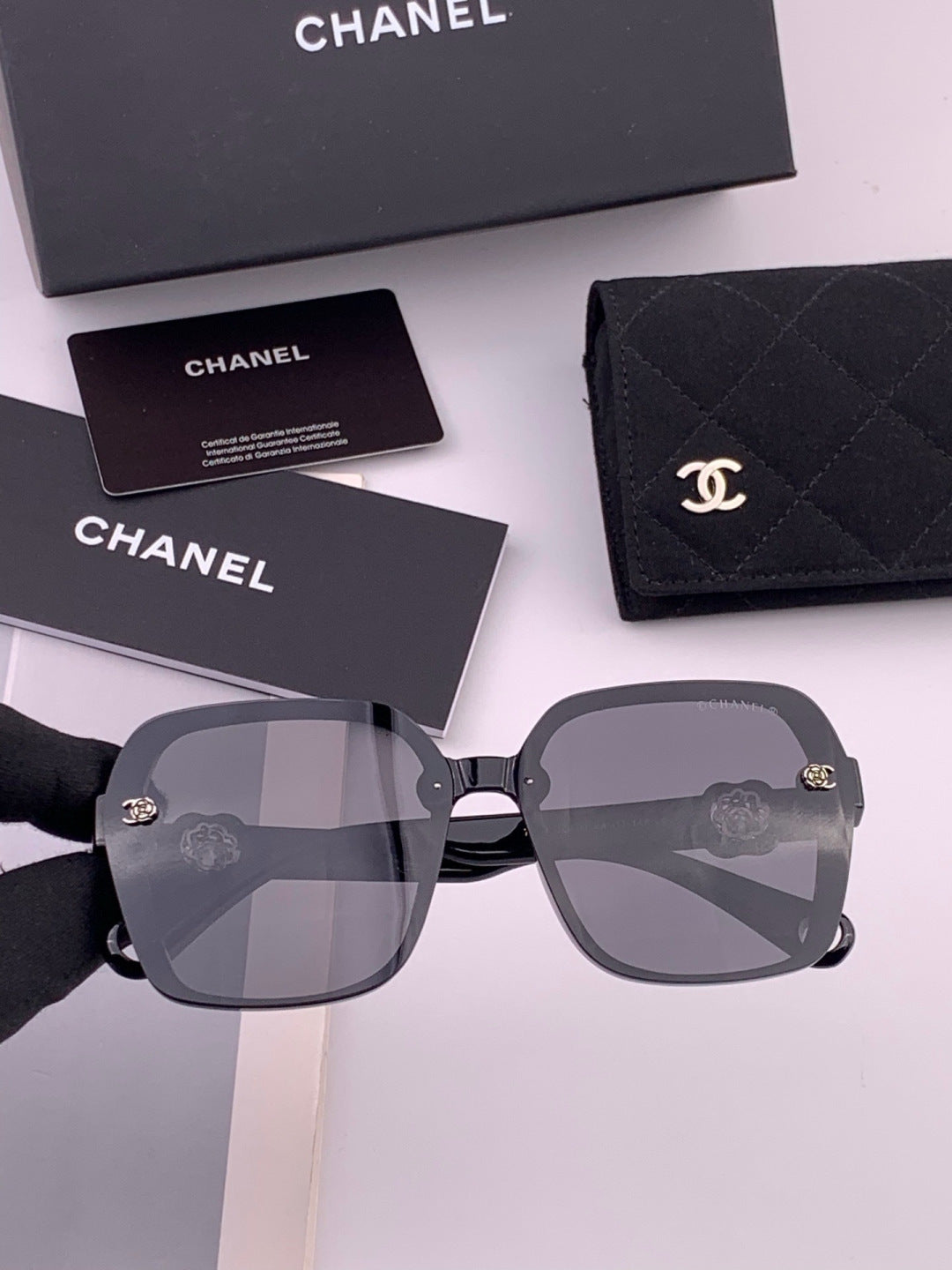 Chanel CH9788 Polarized Oversized Black Lens Sunglasses for Men & Wom - 486613