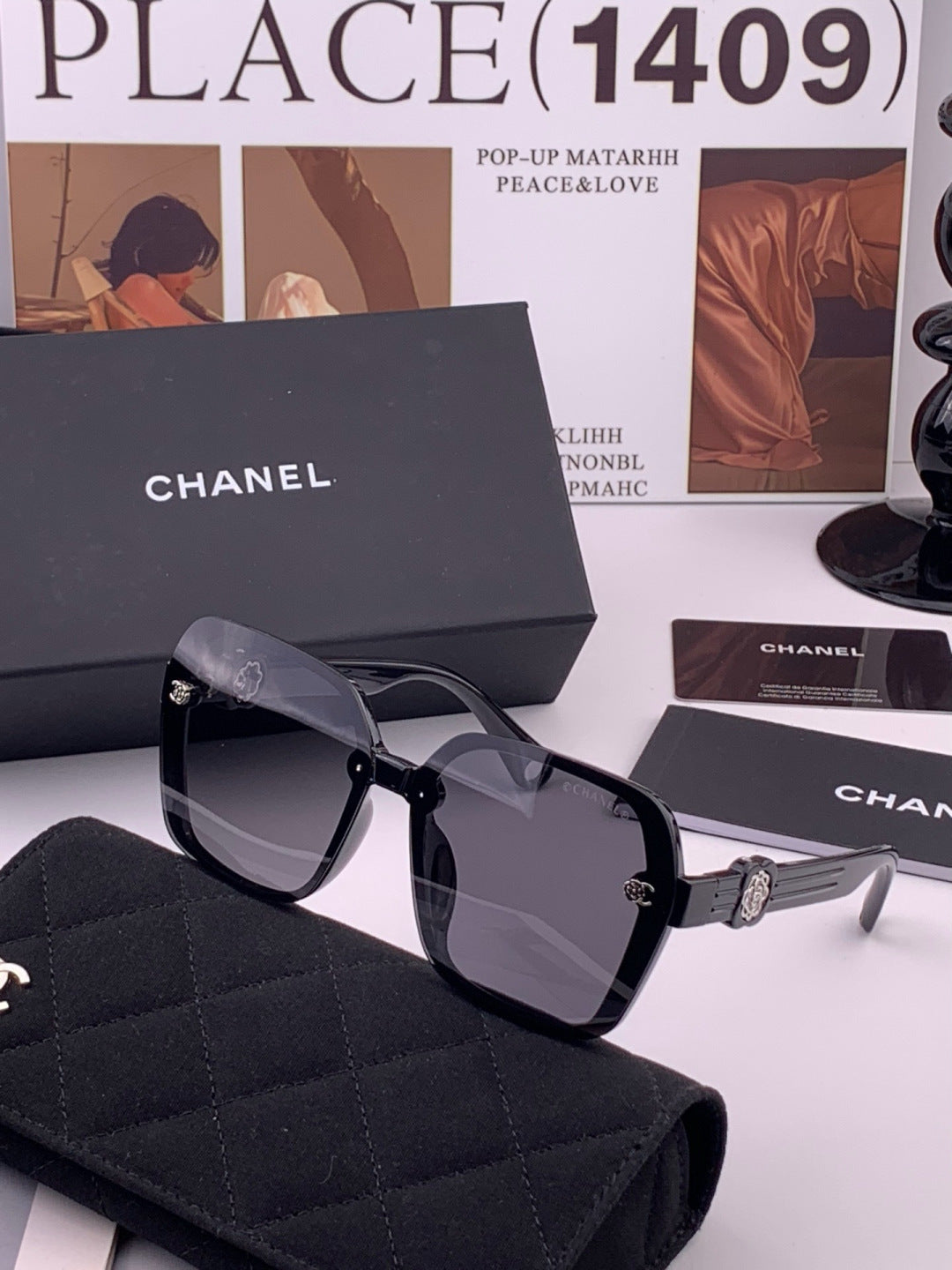 Chanel CH9788 Polarized Oversized Black Lens Sunglasses for Men & Wom - 486613 - detail image 2