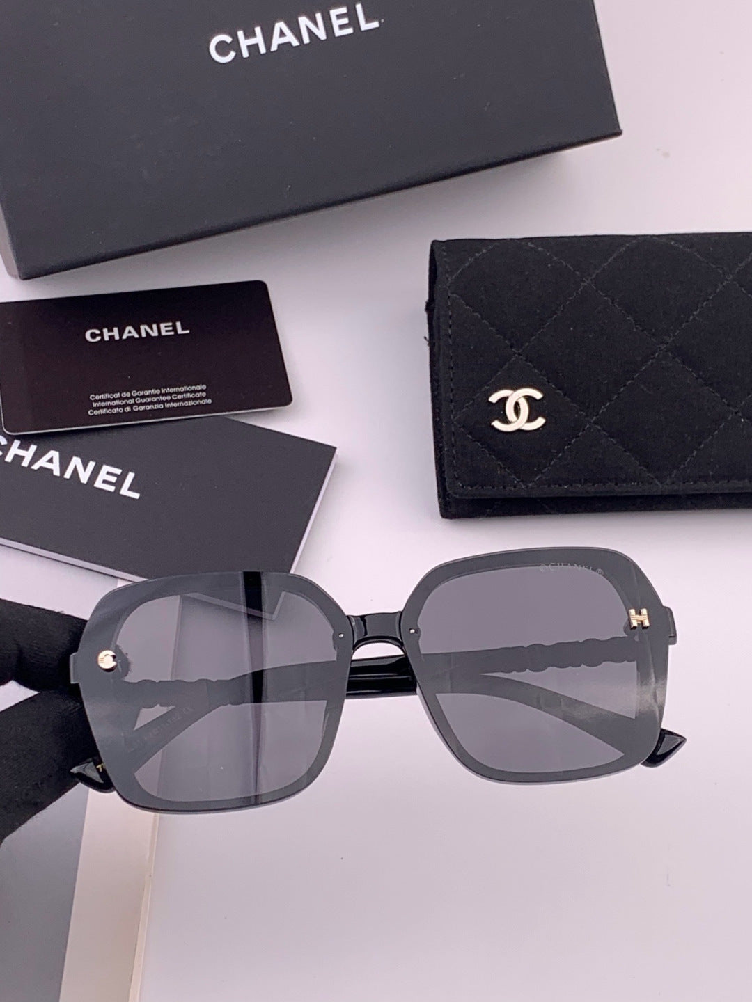 Chanel CH8788 Polarized Oversized Black Lens Sunglasses for Men & Women