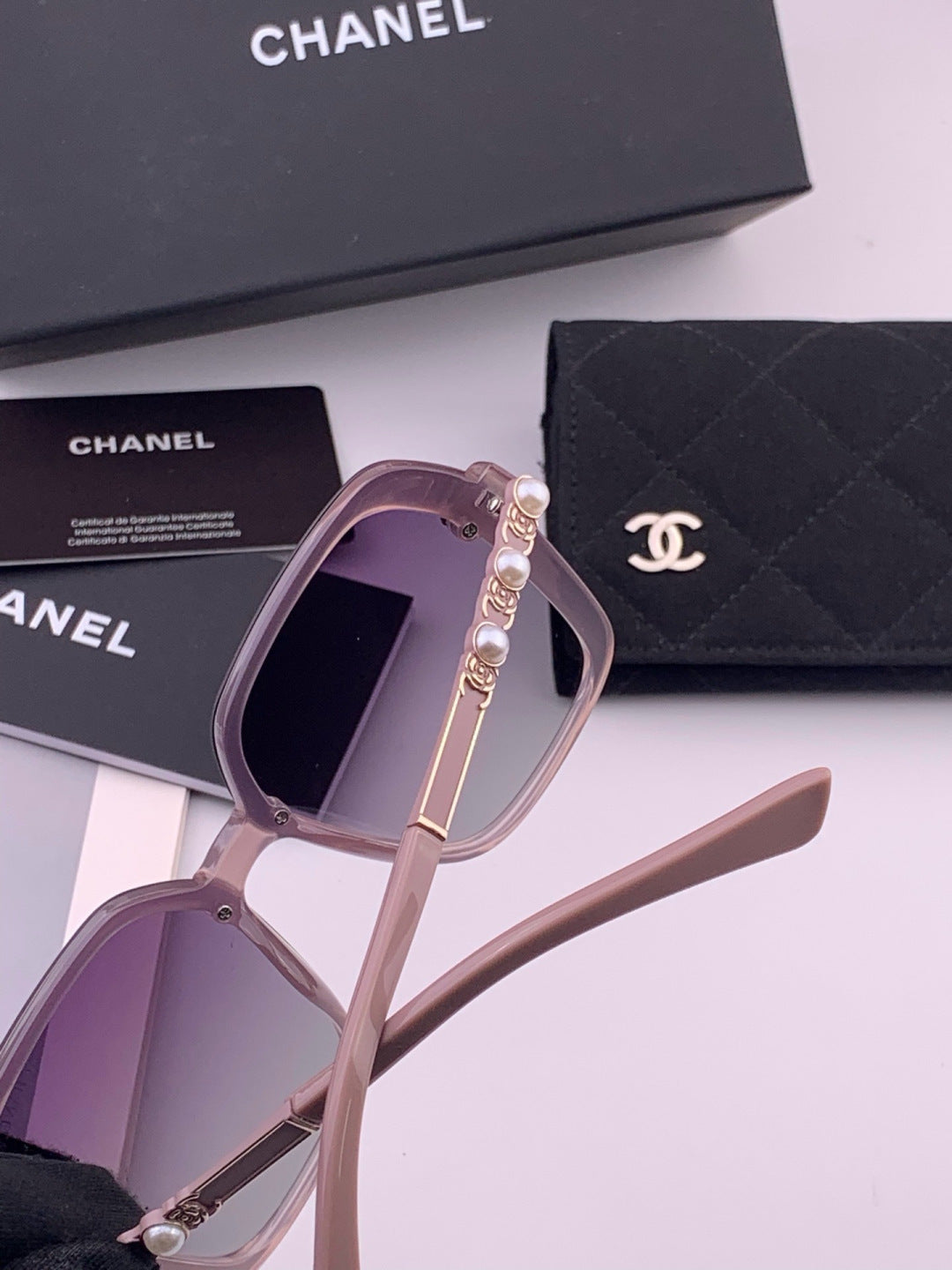 Chanel CH8788 Polarized Oversized Purple Lens Sunglasses for Men & Women - detail image 5