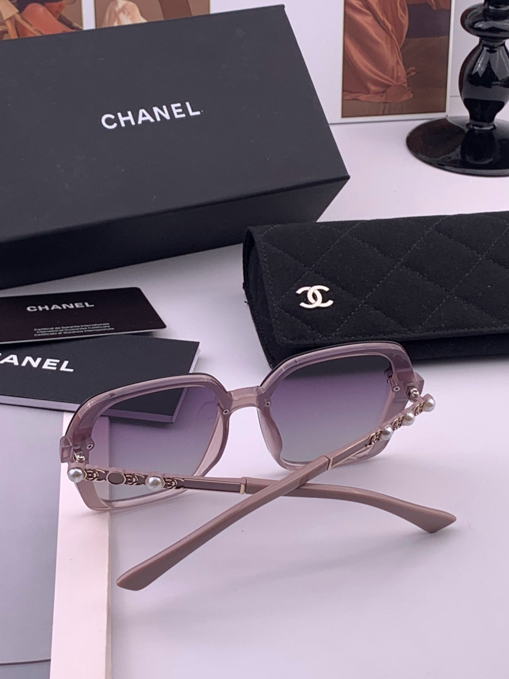 Chanel CH8788 Polarized Oversized Purple Lens Sunglasses for Men & Women - detail image 4