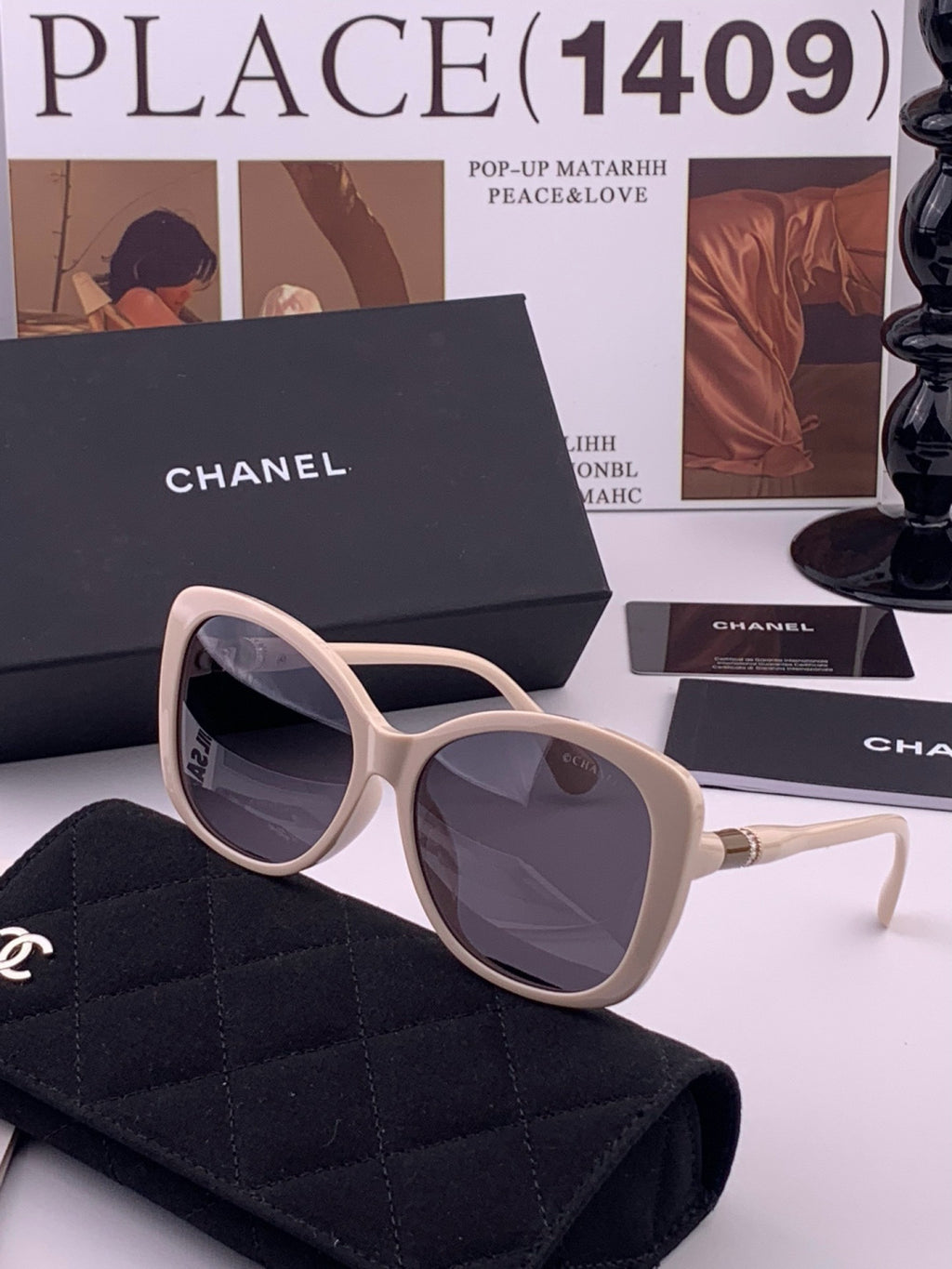Chanel CH4907 Polarized Square Gray Lens Sunglasses for Women - detail image 2