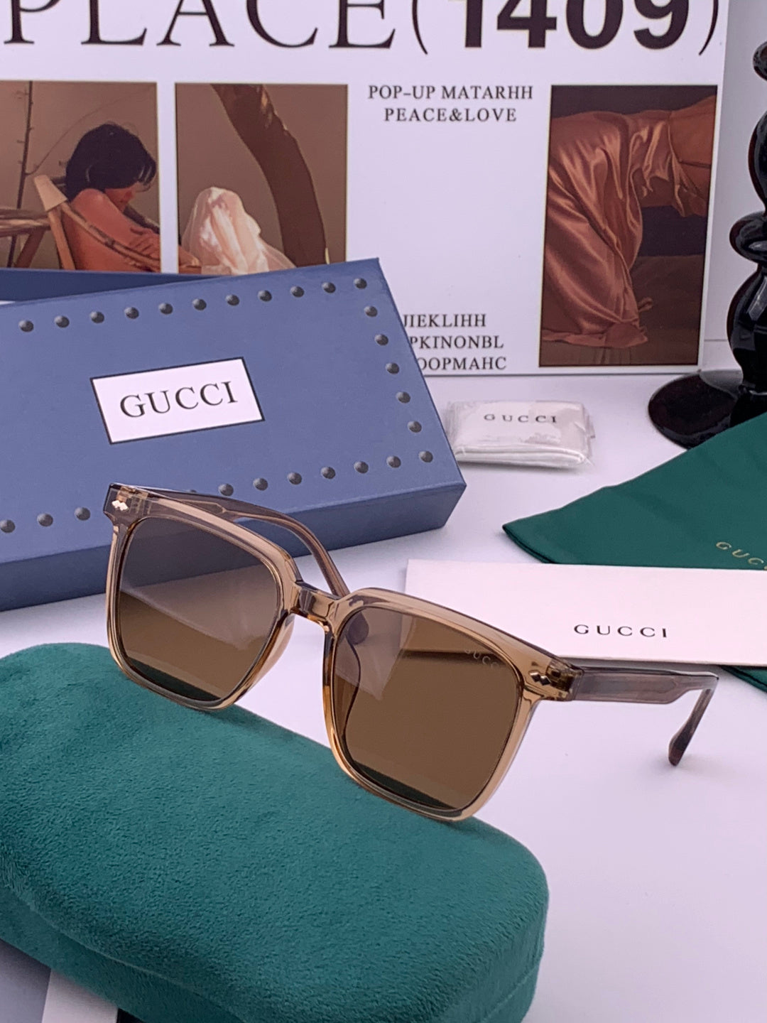 Gucci G0514 Square Brown Lens Sunglasses for Men & Women - detail image 2