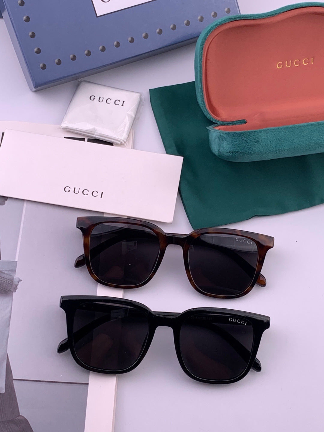 Gucci G4613 Polarized Square Black Lens Sunglasses for Women - detail image 5