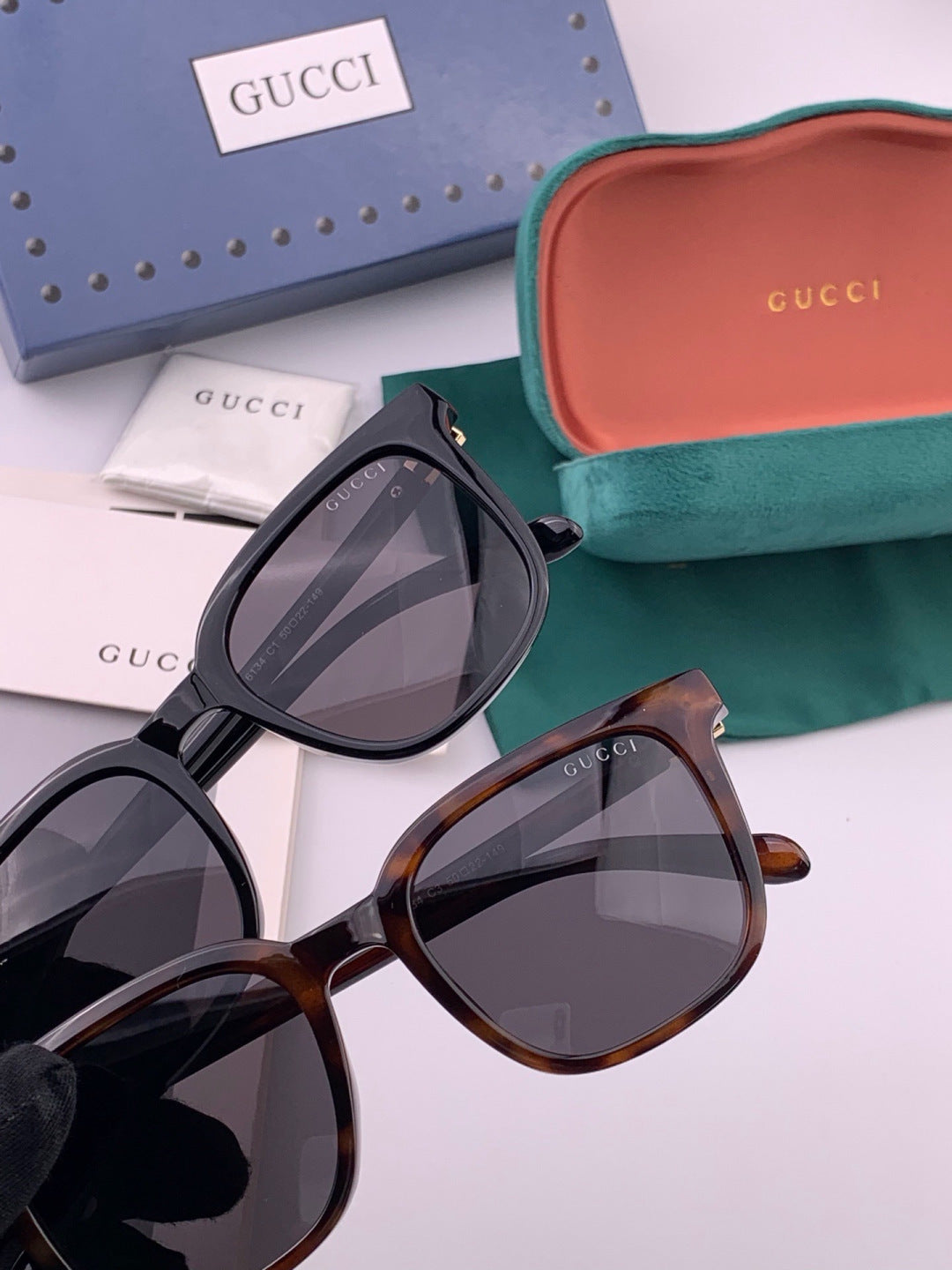 Gucci G4613 Polarized Square Black Lens Sunglasses for Women - detail image 3