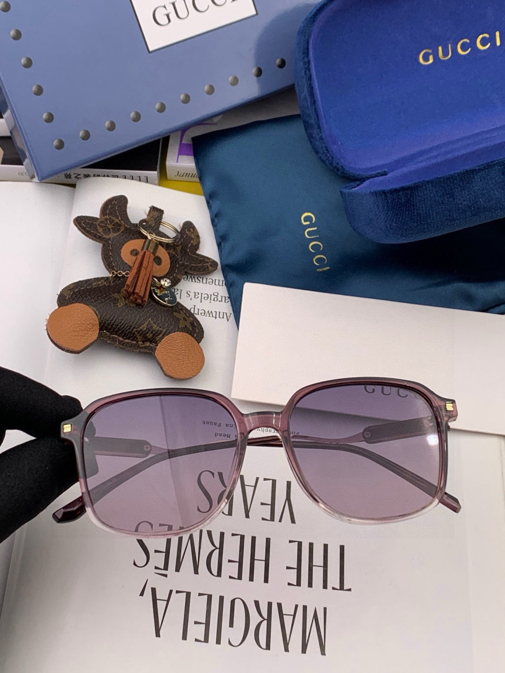 Gucci G3902 Polarized Square Gold Lens Sunglasses for Men & Women - 493334 - detail image 2