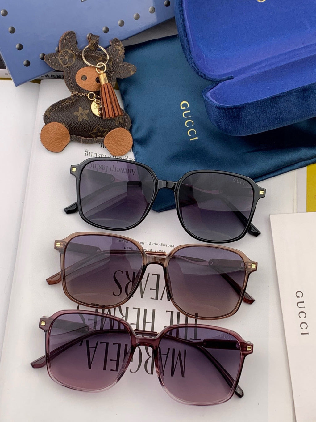 Gucci G3902 Polarized Square Gold Lens Sunglasses for Men & Women - 493334 - detail image 6