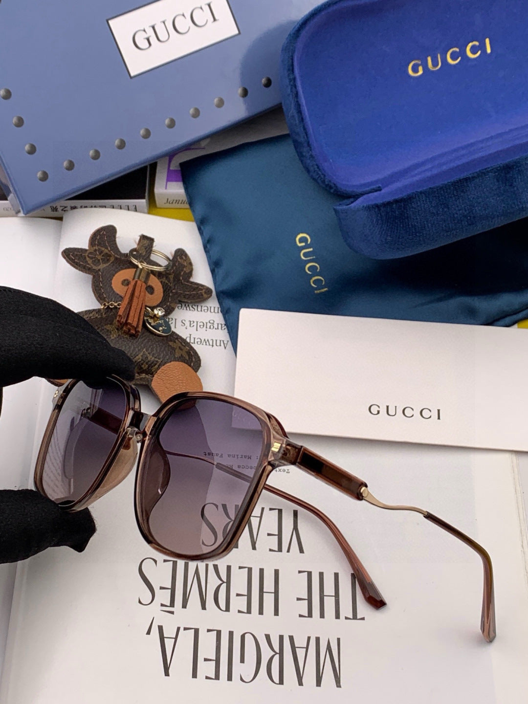 Gucci G3902 Polarized Square Gold Lens Sunglasses for Men & Women - 493334 - detail image 5