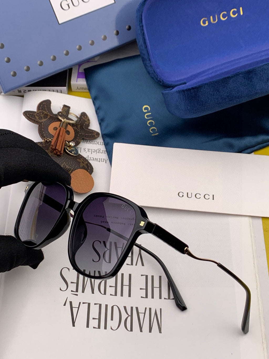 Gucci G3902 Polarized Square Gold Lens Sunglasses for Men & Women - 493334 - detail image 4