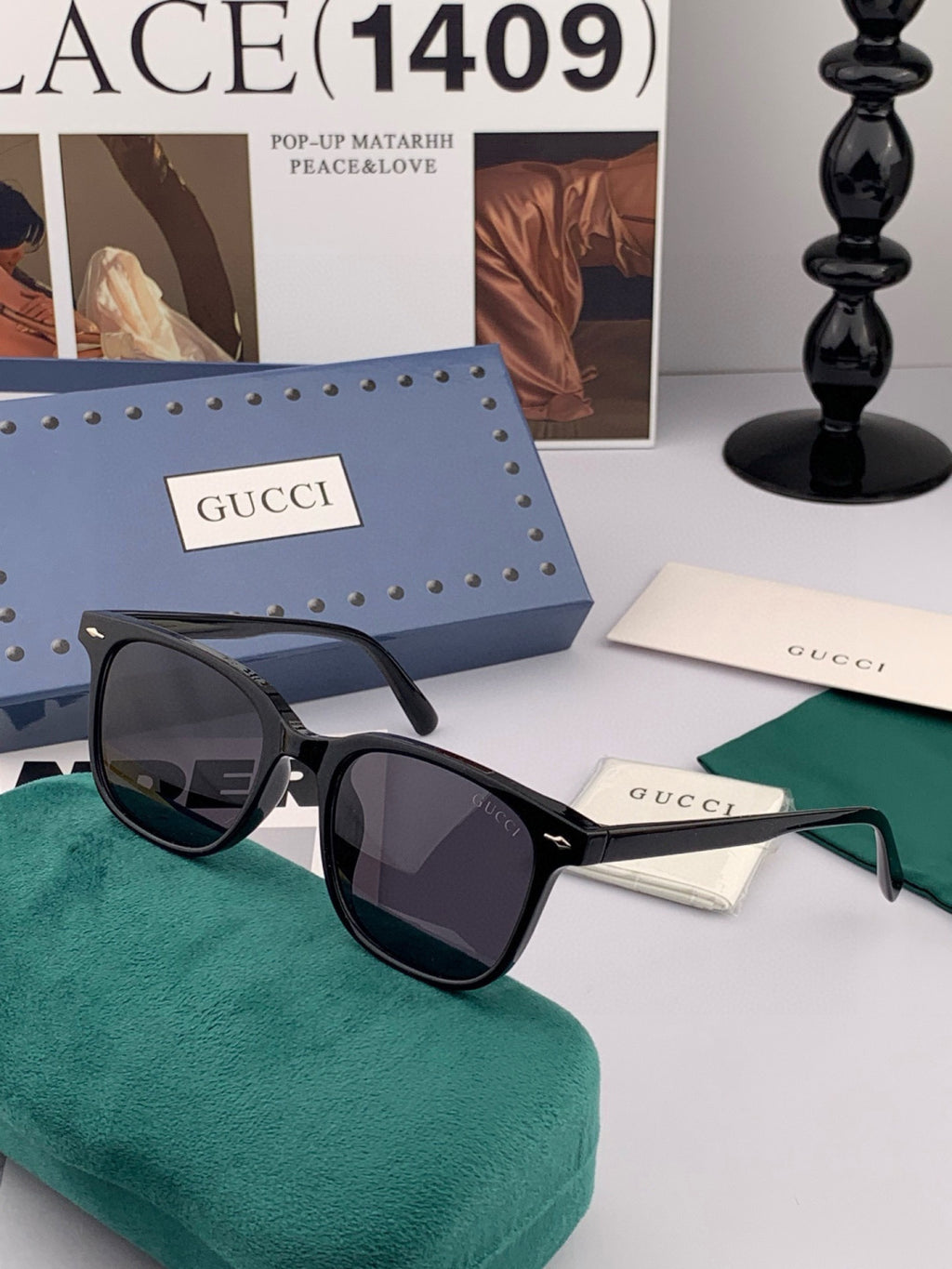 Gucci G3902 Polarized Square Gold Lens Sunglasses for Men & Women - detail image 2