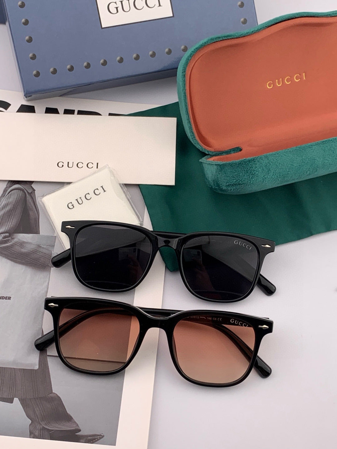 Gucci G3902 Polarized Square Gold Lens Sunglasses for Men & Women - detail image 6