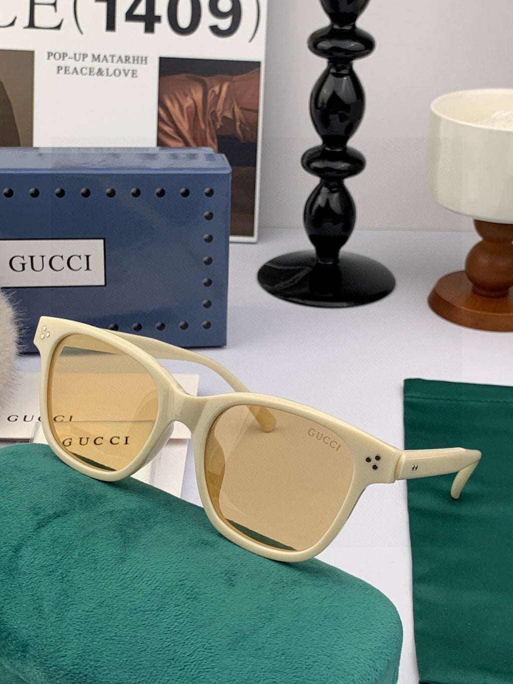 Gucci G35504 Polarized Fashion Gold Lens Sunglasses for Men & Women