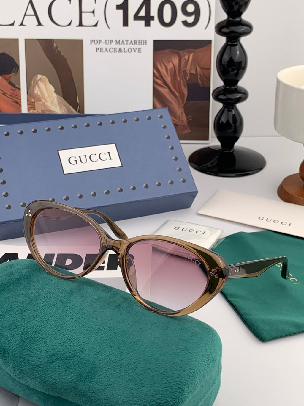 Gucci G65504 Polarized Fashion Gold Lens Sunglasses for Men & Women - detail image 3