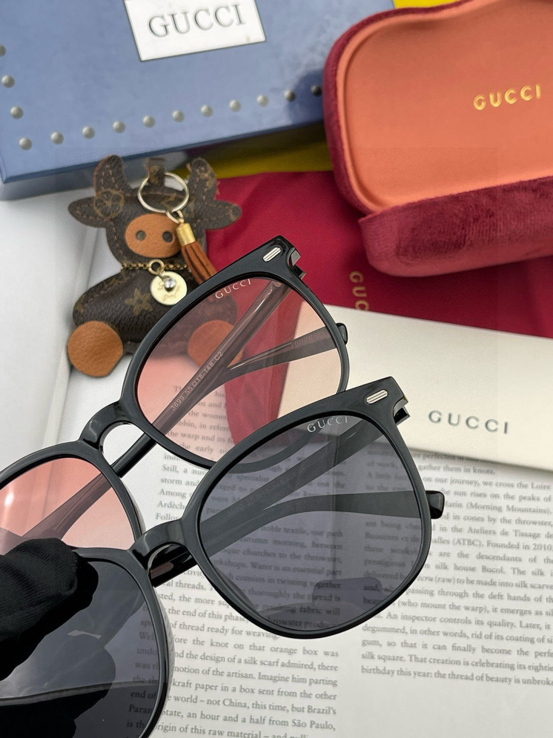 Gucci G9369 Polarized Round Silver Lens Sunglasses for Men & Women - detail image 2