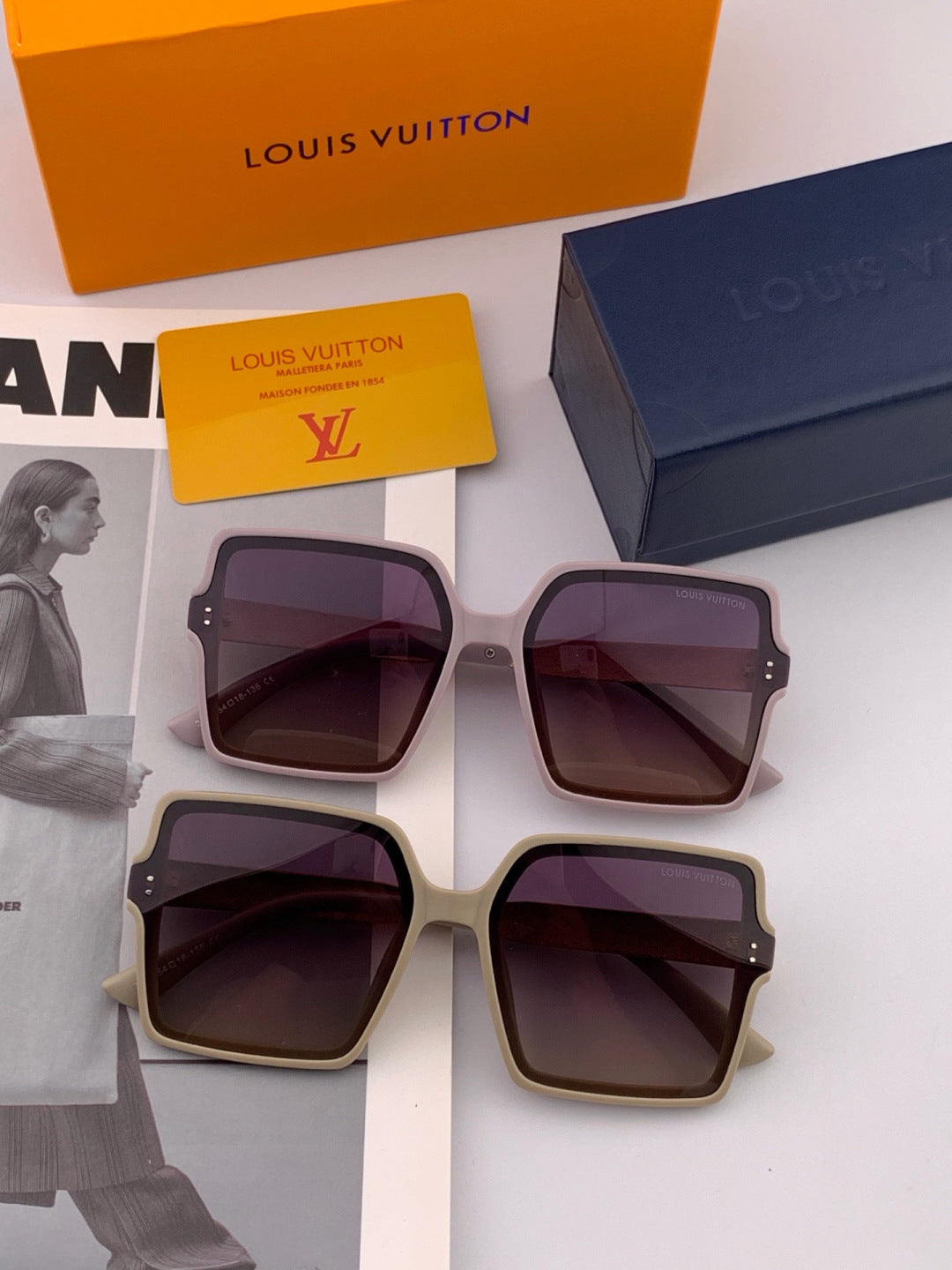 Louis Vuitton L1577 Polarized Square Gold Lens Sunglasses for Men & Women - detail image 4