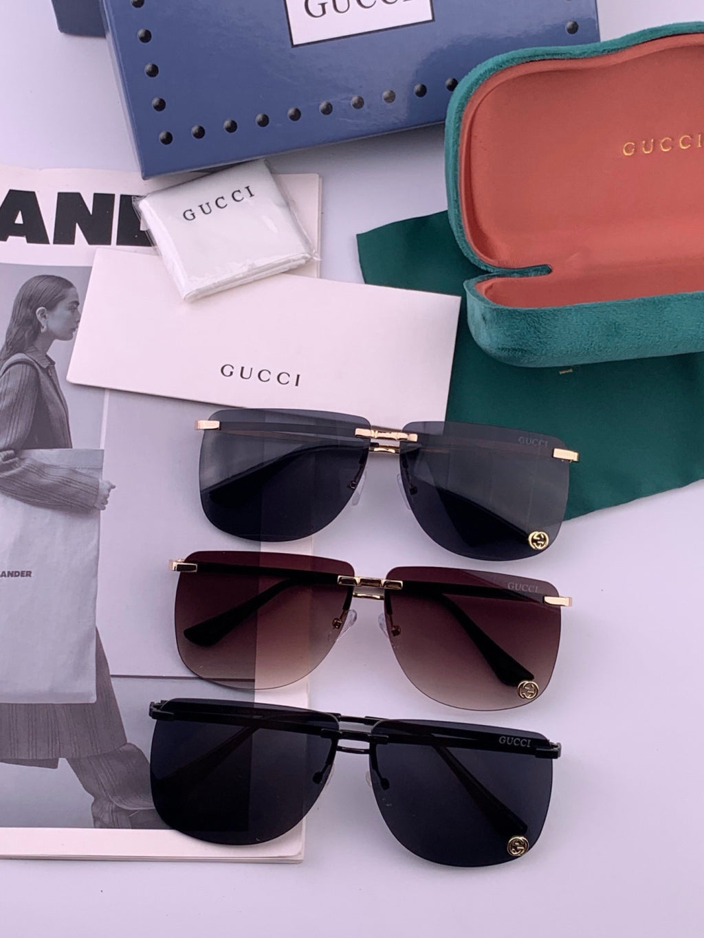 Gucci G7801 Aviator Black Lens Sunglasses for Men & Women - detail image 8