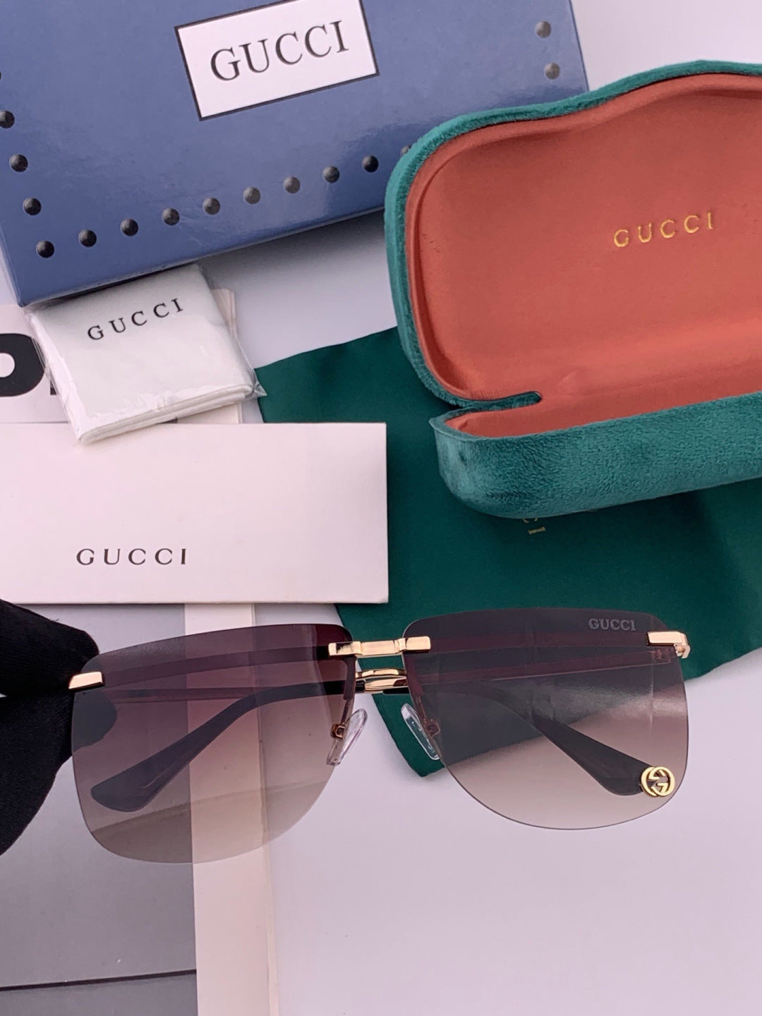 Gucci G7801 Aviator Black Lens Sunglasses for Men & Women - detail image 2