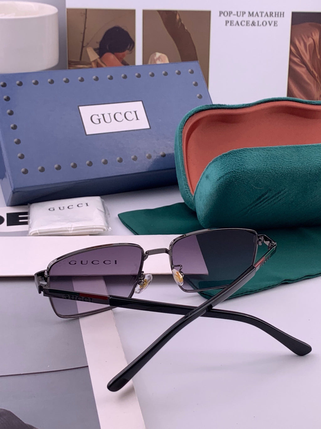 Gucci G6906 Aviator Black Lens Sunglasses for Men & Women - 493296 - detail image 5