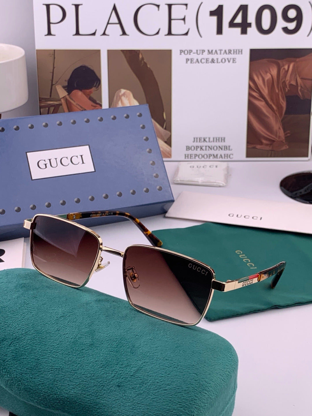 Gucci G6906 Aviator Black Lens Sunglasses for Men & Women - 493296
