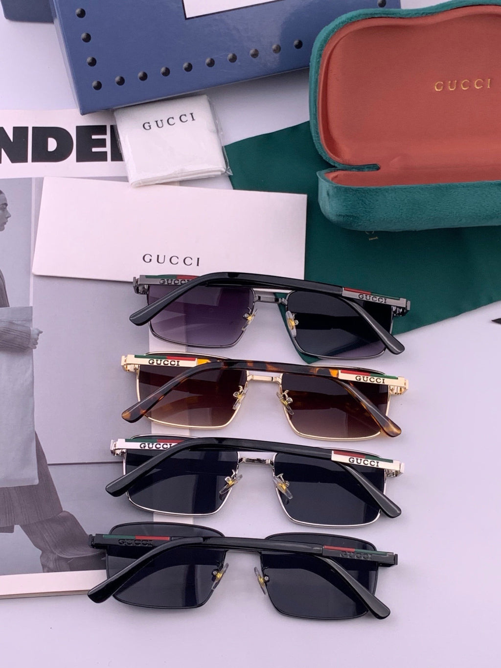 Gucci G6906 Aviator Black Lens Sunglasses for Men & Women - detail image 7