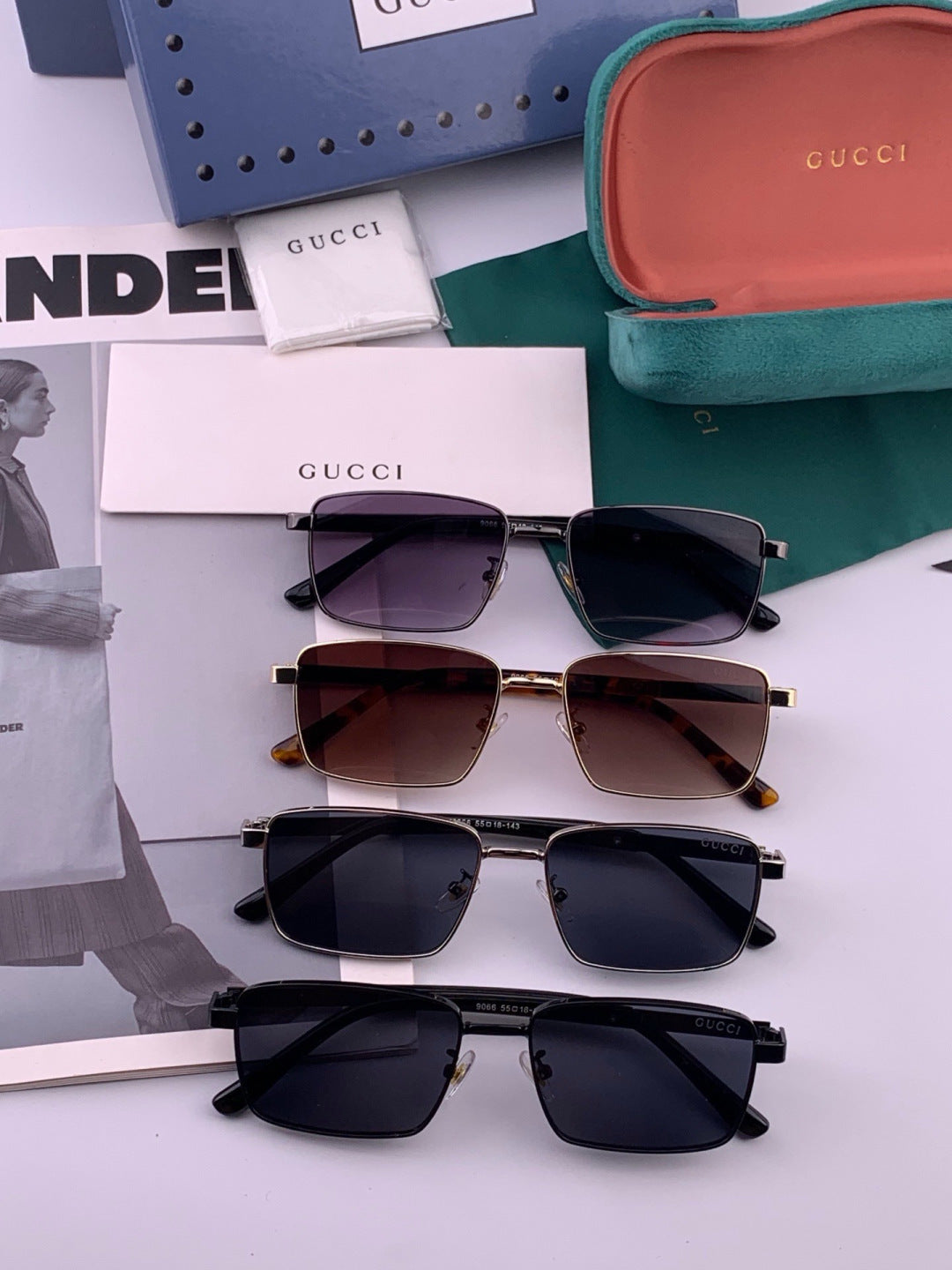 Gucci G6906 Aviator Black Lens Sunglasses for Men & Women - detail image 8