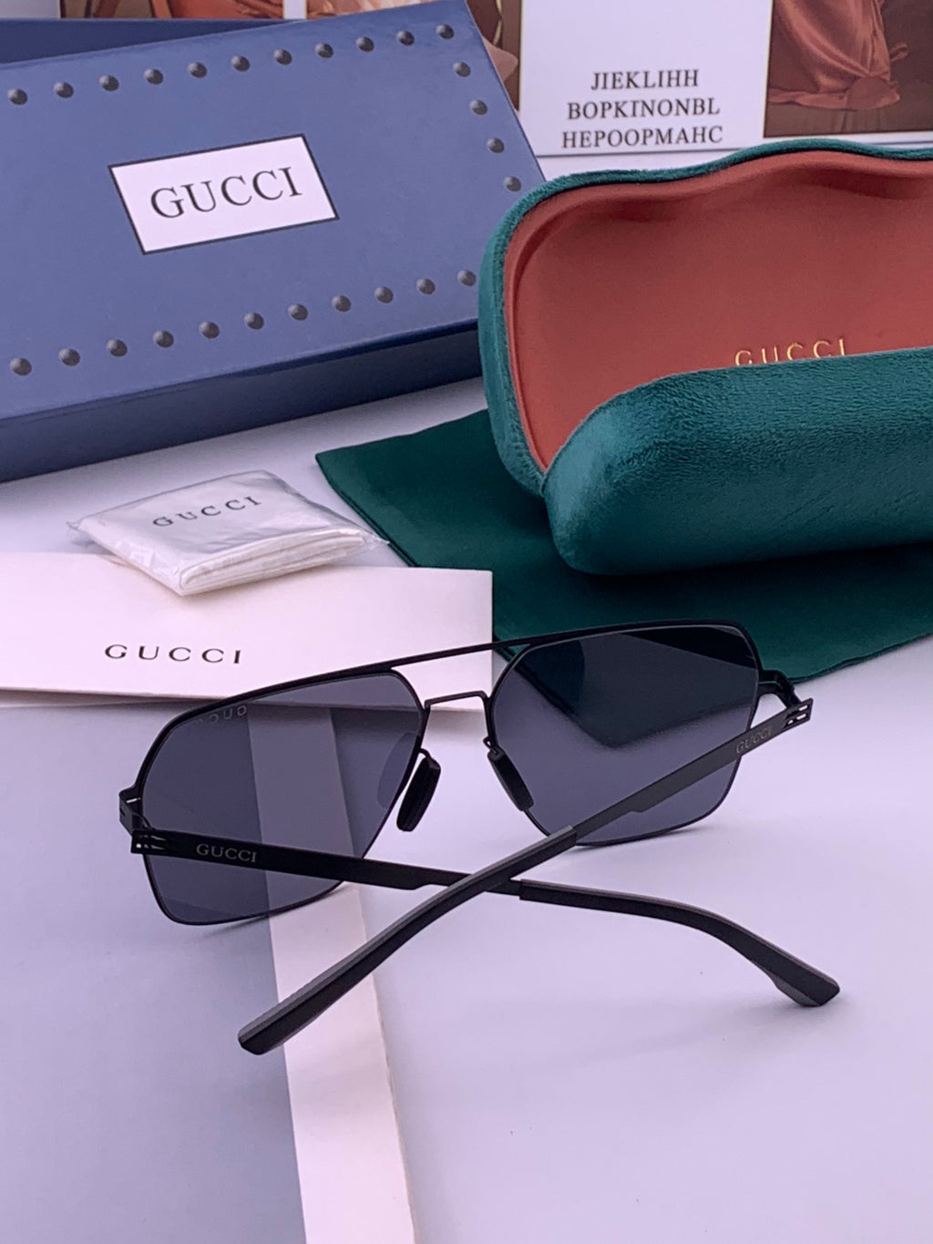 Gucci G711 Polarized Fashion Gold Lens Sunglasses for Men & Women - detail image 5