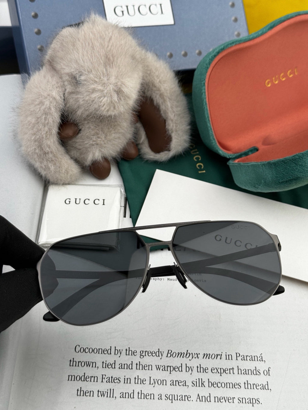 Gucci G2380 Polarized Aviator Gold Lens Sunglasses for Men