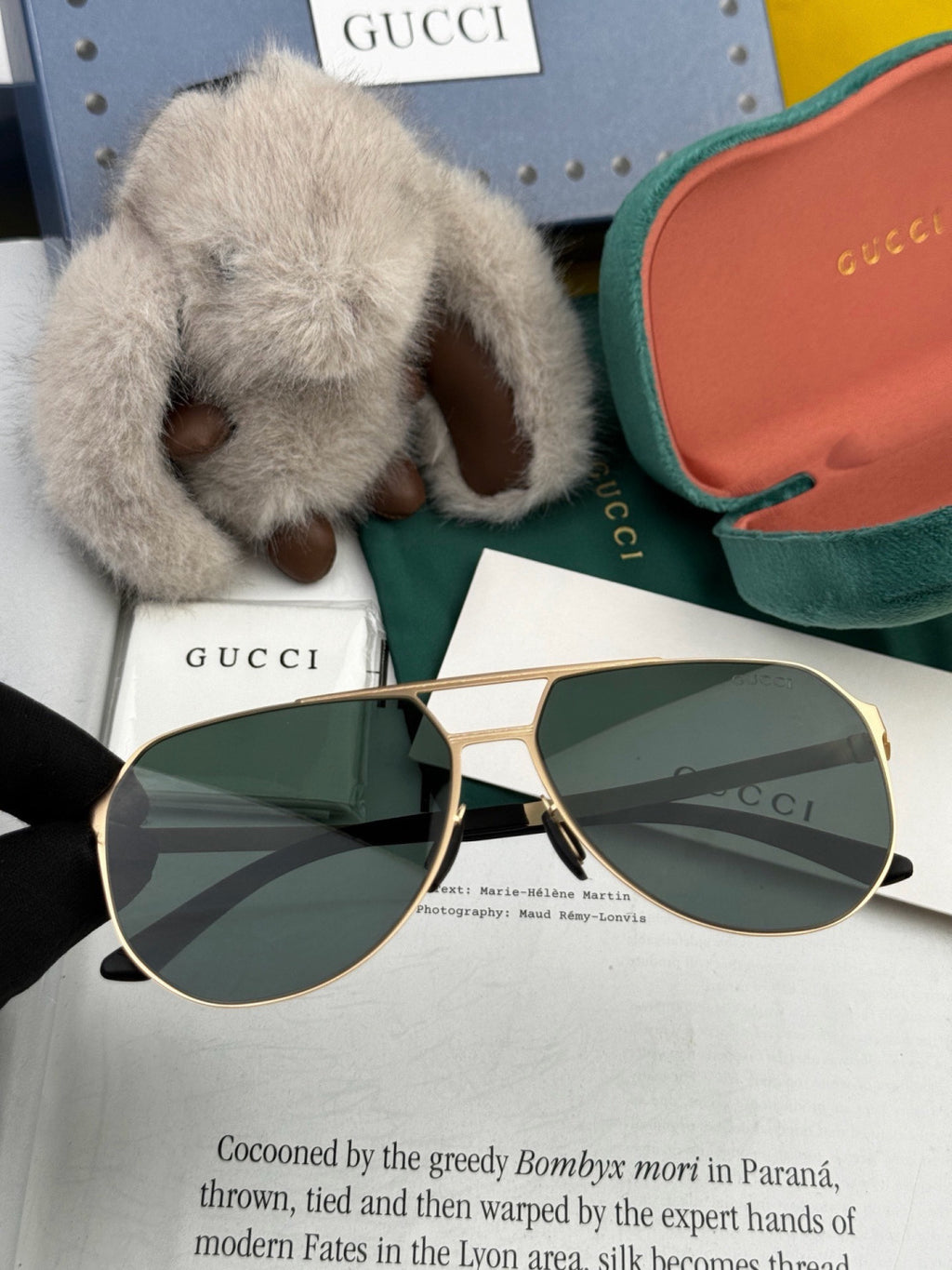 Gucci G2380 Polarized Aviator Gold Lens Sunglasses for Men - detail image 2