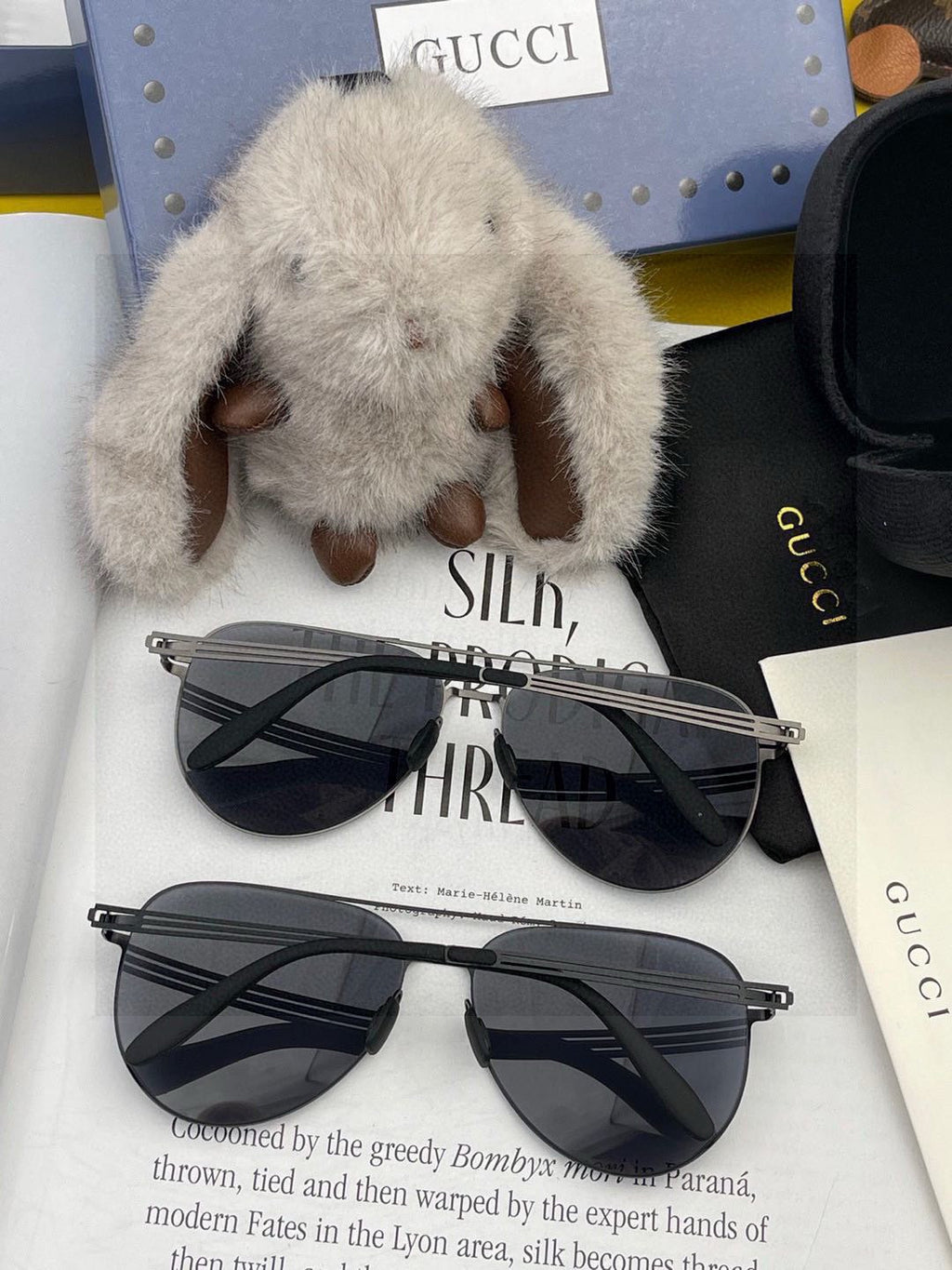 Gucci G0515 Polarized Aviator Red Lens Sunglasses for Men - detail image 6