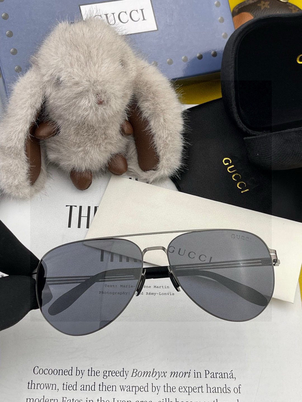 Gucci G0515 Polarized Aviator Red Lens Sunglasses for Men
