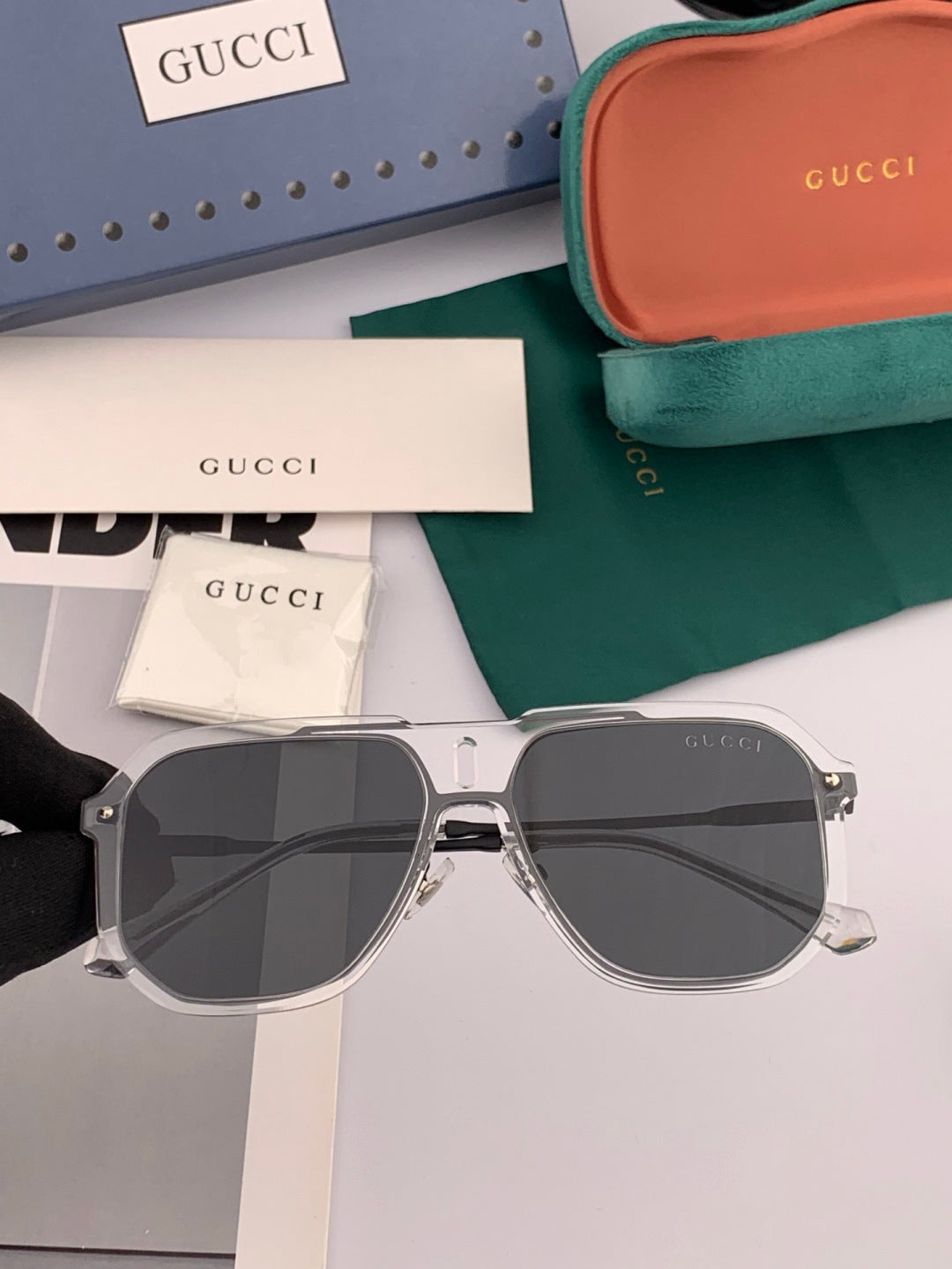 Gucci G4642 Polarized Fashion Gold Lens Sunglasses for Men & Women