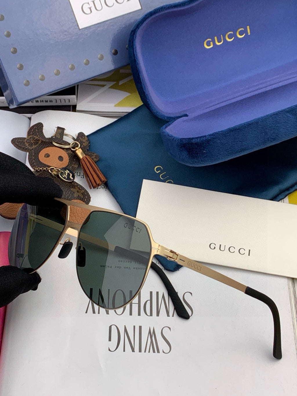 Gucci G2731 Polarized Fashion Gold Lens Sunglasses for Men & Women - detail image 5