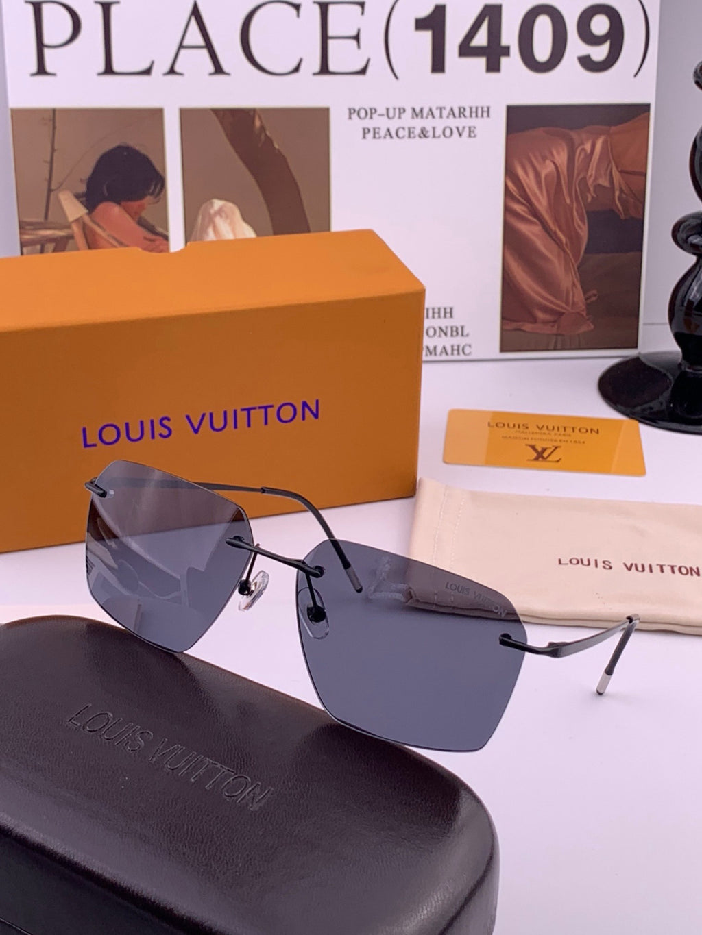 Louis Vuitton L2253 Polarized Aviator Blue Lens Sunglasses for Men - detail image 6