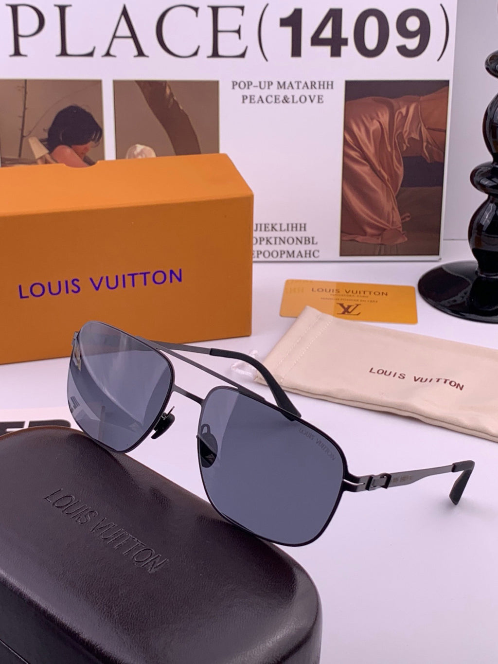 Louis Vuitton L5760 Fashion Gray Lens Sunglasses for Men & Women - detail image 5