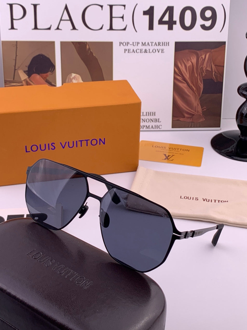 Louis Vuitton L3760 Fashion Blue Lens Sunglasses for Men & Women - detail image 6