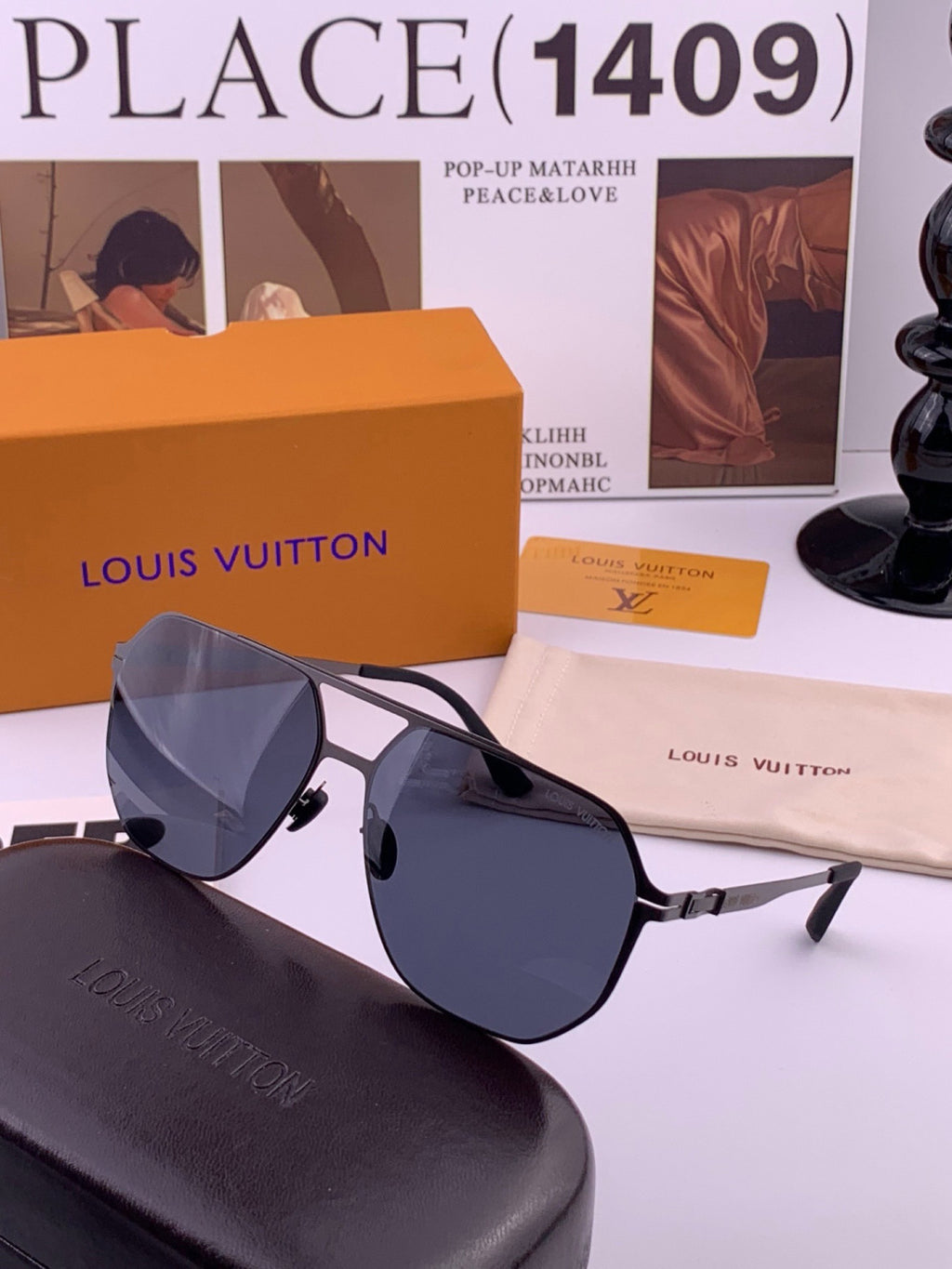 Louis Vuitton L3760 Fashion Blue Lens Sunglasses for Men & Women - detail image 5