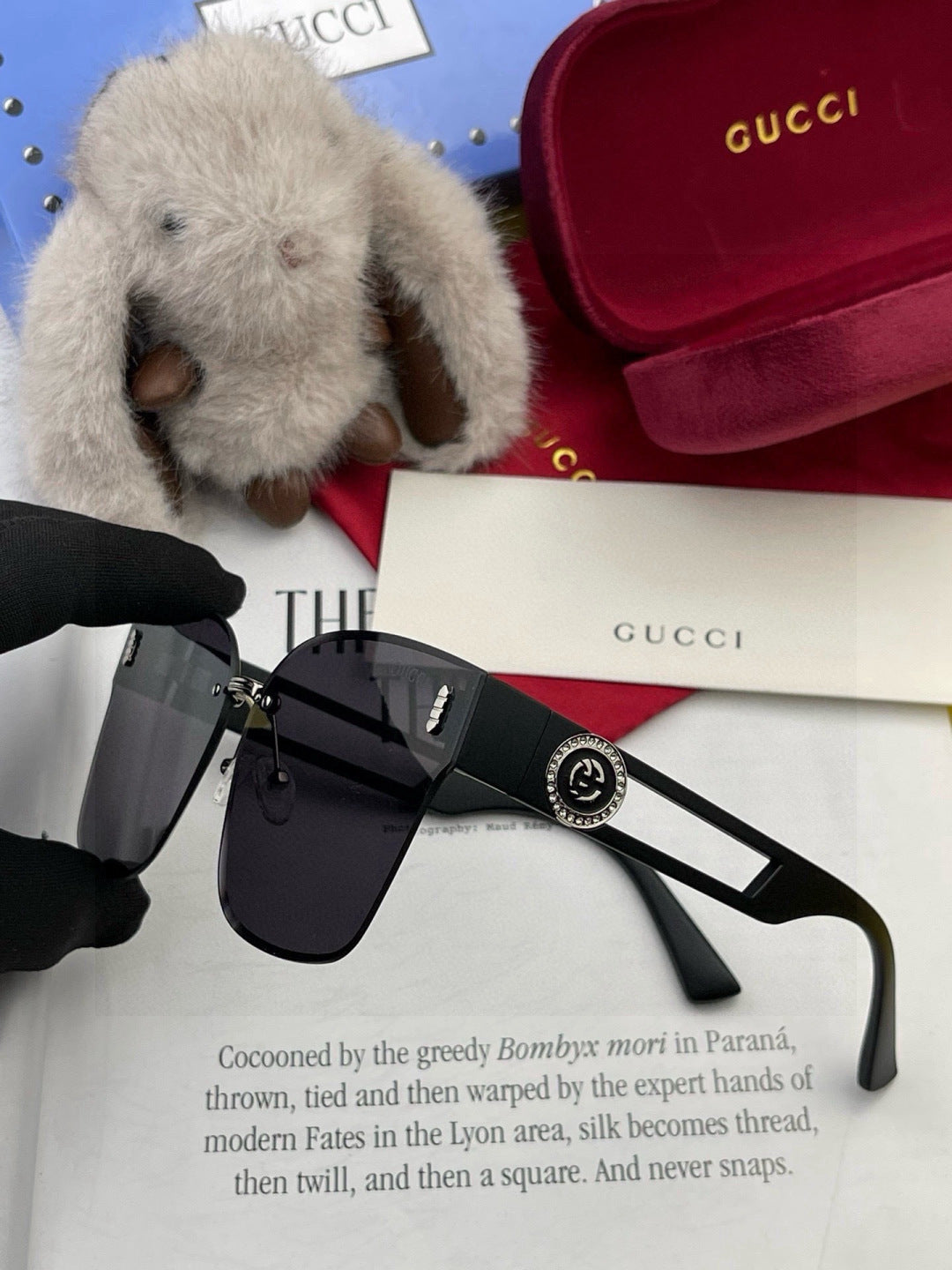 Gucci G3101 Square Black Lens Sunglasses for Men & Women - detail image 4