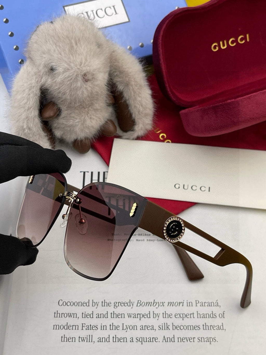 Gucci G3101 Square Black Lens Sunglasses for Men & Women - detail image 3