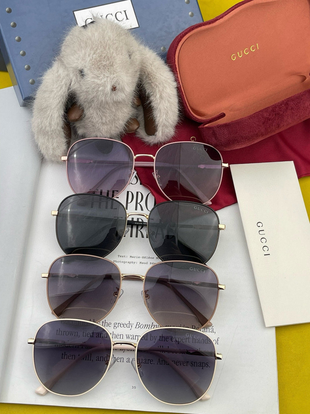 Gucci G5822 Polarized Oversized Gold Lens Sunglasses for Men & Women - 486303 - detail image 6